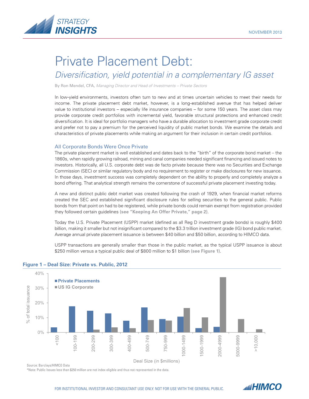 Private Placement Debt: Diversification, Yield Potential in a Complementary IG Asset