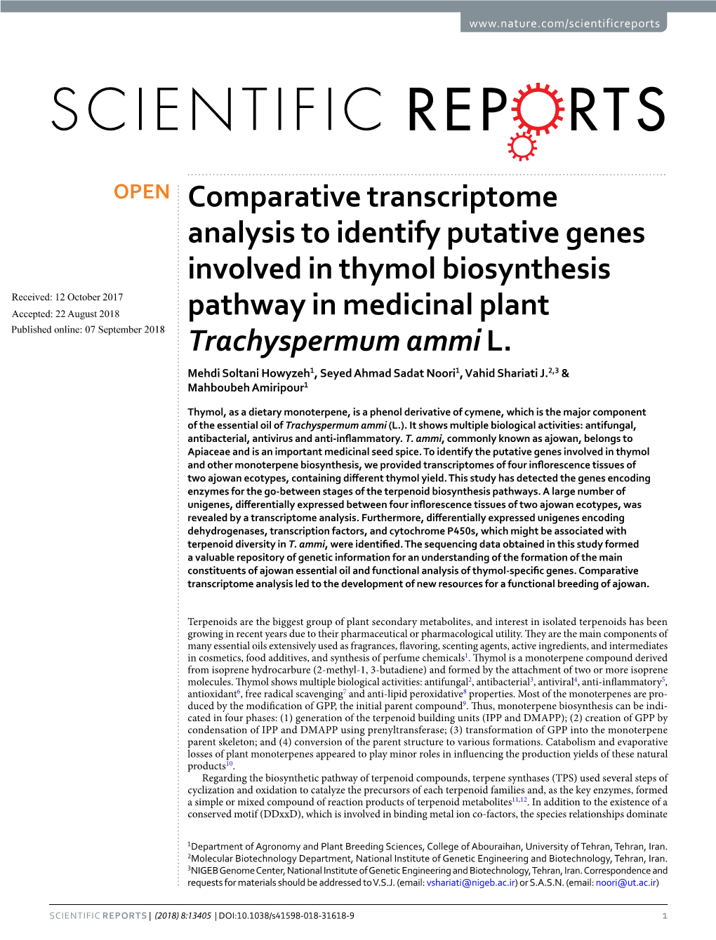 Comparative Transcriptome Analysis to Identify Putative Genes Involved In