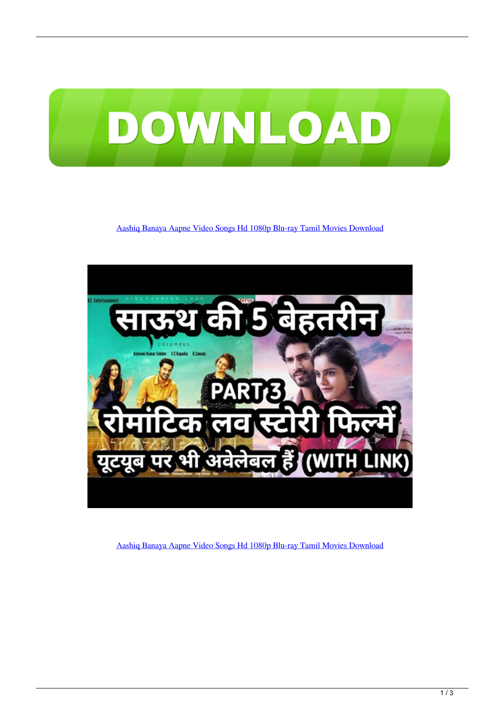 Aashiq Banaya Aapne Video Songs Hd 1080P Blu-Ray Tamil Movies Download