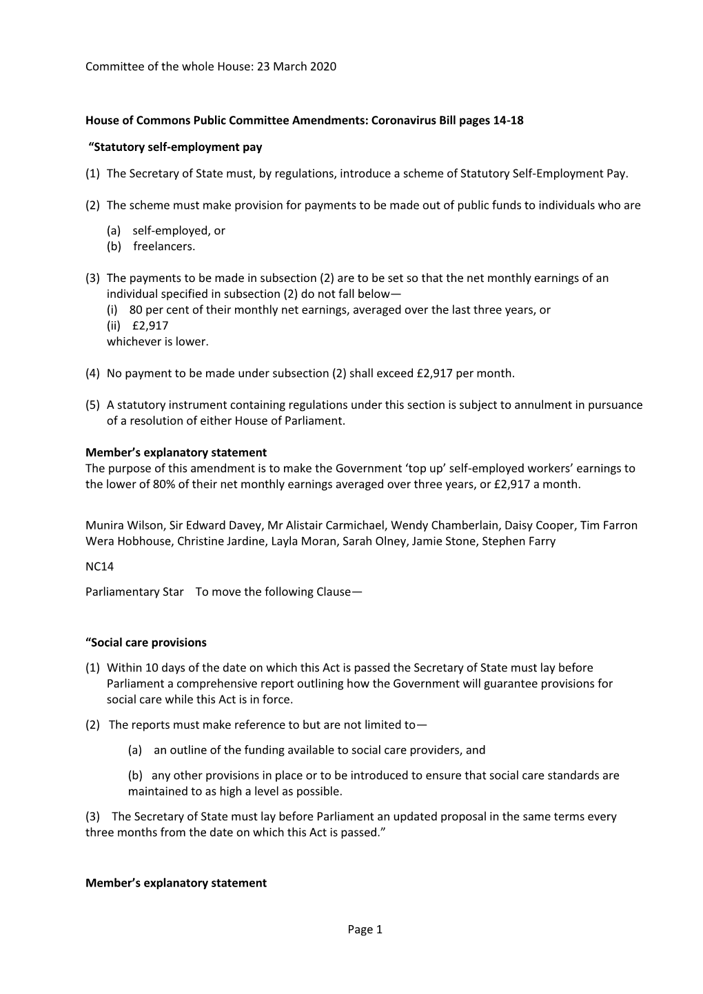 23 March 2020 Page 1 House of Commons Public Committee