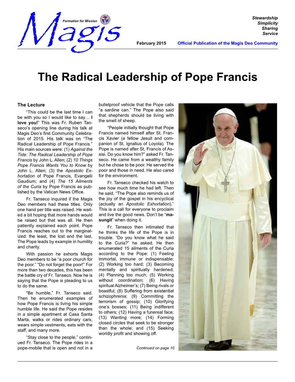 The Radical Leadership of Pope Francis