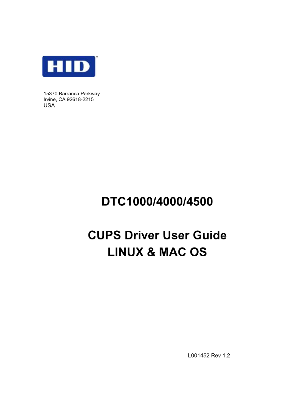 CUPS Driver User Guide LINUX & MAC OS