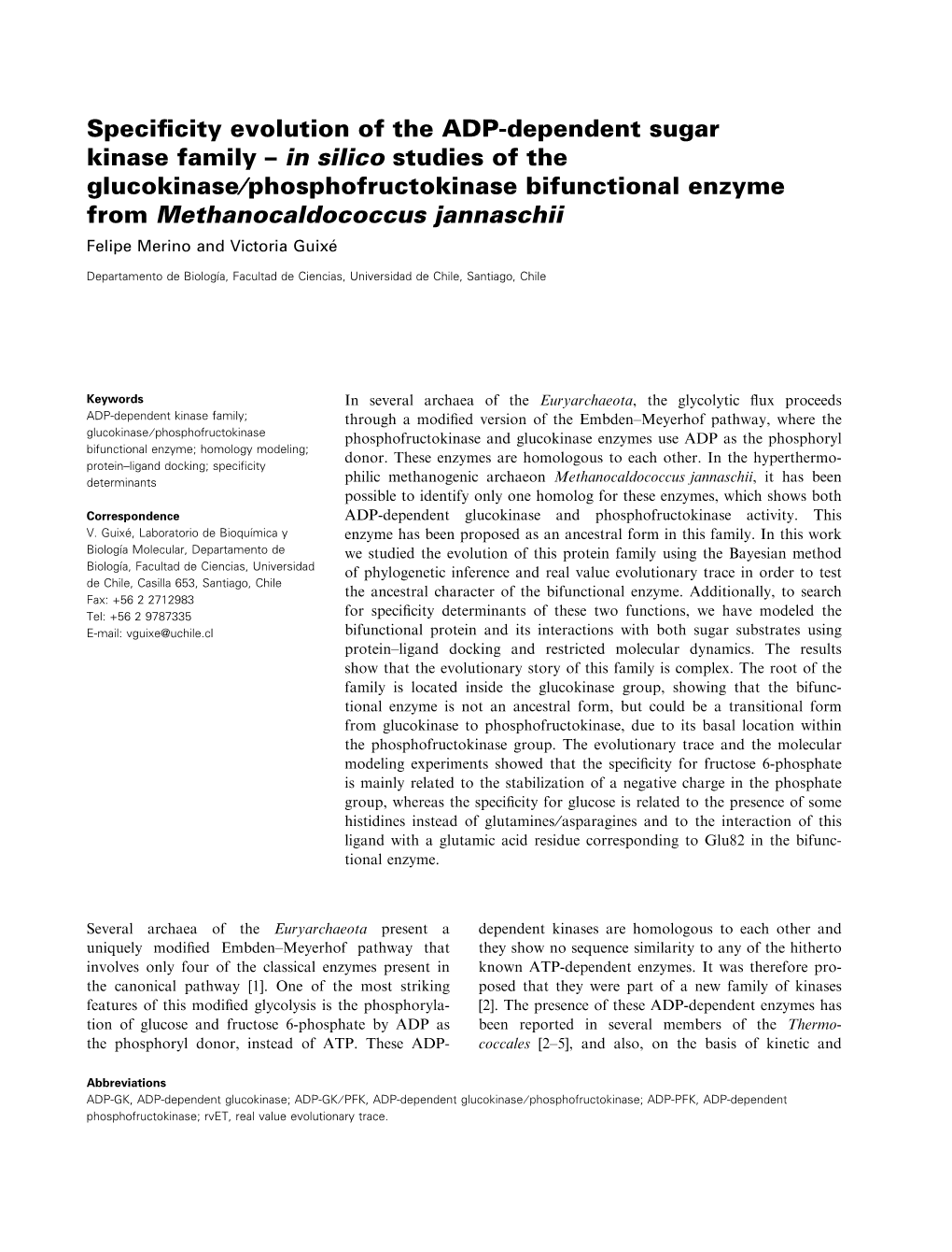 Specificity Evolution of the ADP-Dependent Sugar Kinase