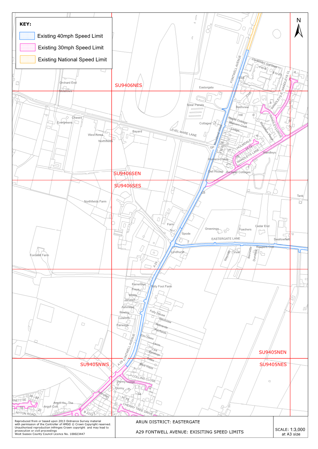 Eastergate – A29 Fontwell Avenue: Proposed 30Mph Speed Limit