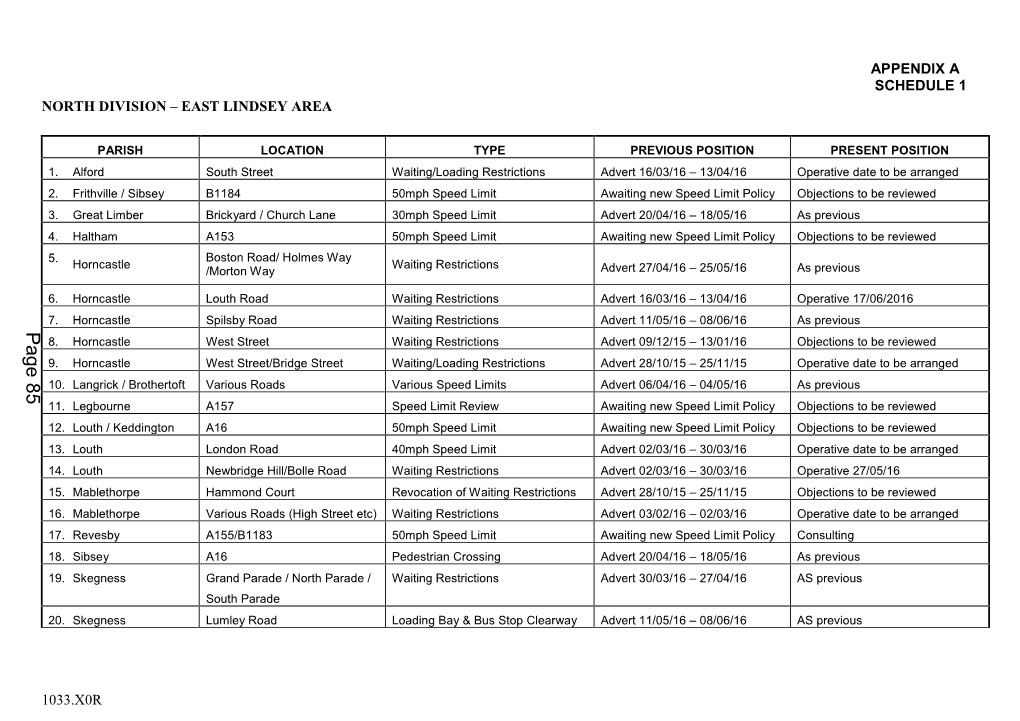 TRO Appendices , Item 11. PDF 194 KB