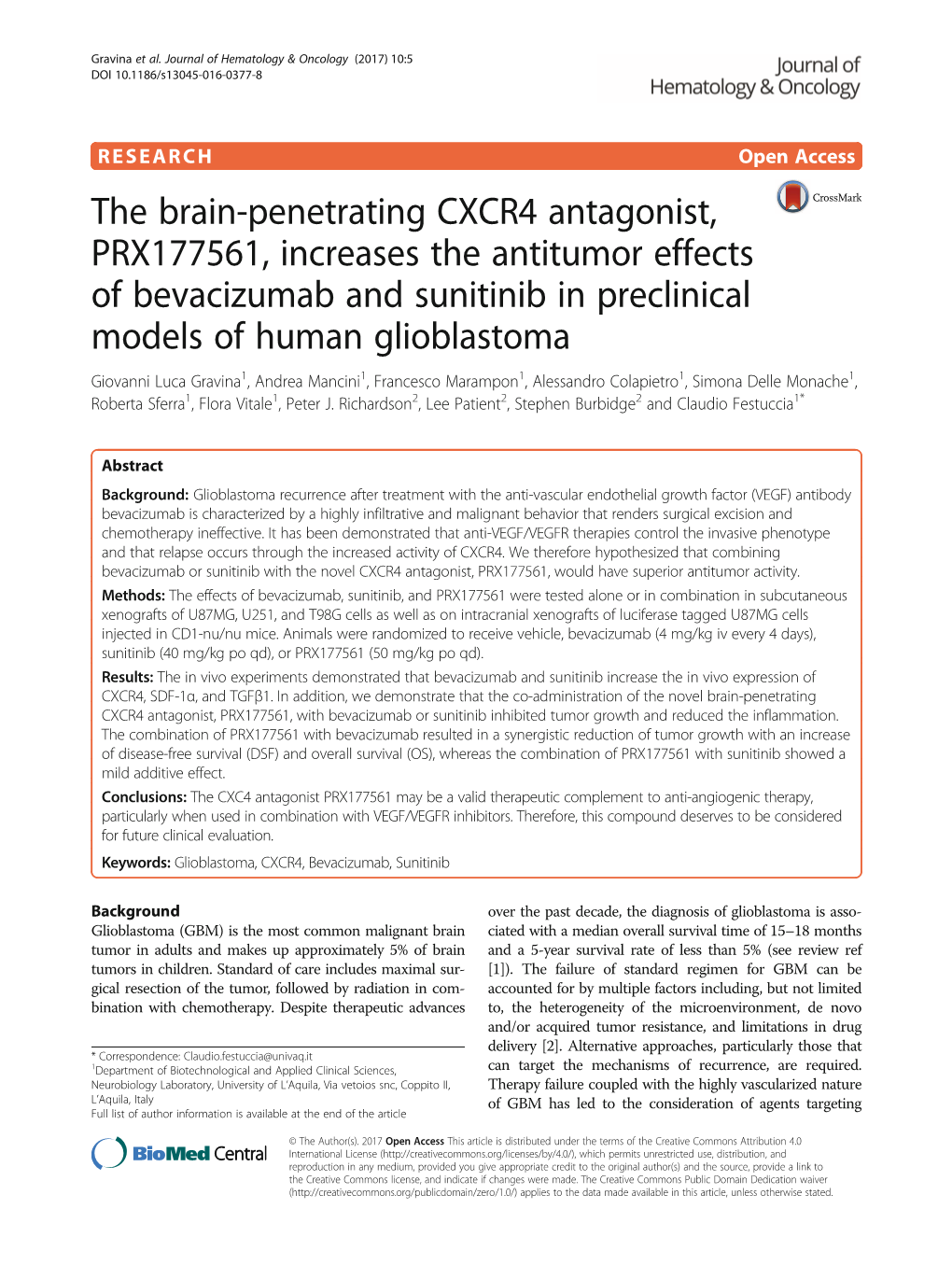 The Brain-Penetrating CXCR4 Antagonist, PRX177561, Increases