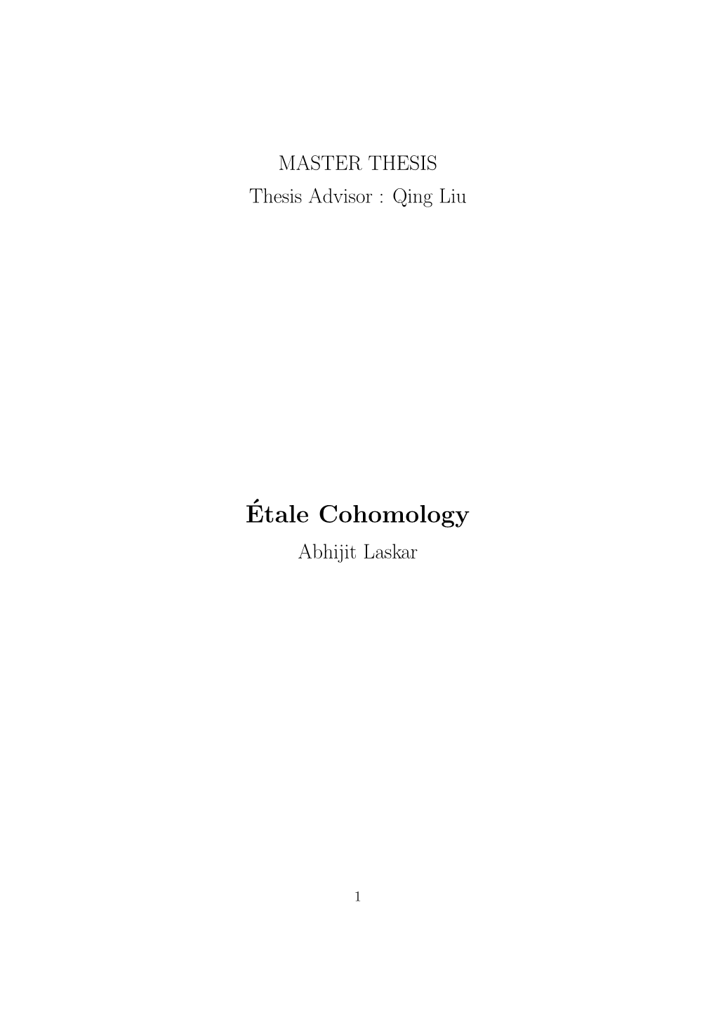 Étale Cohomology