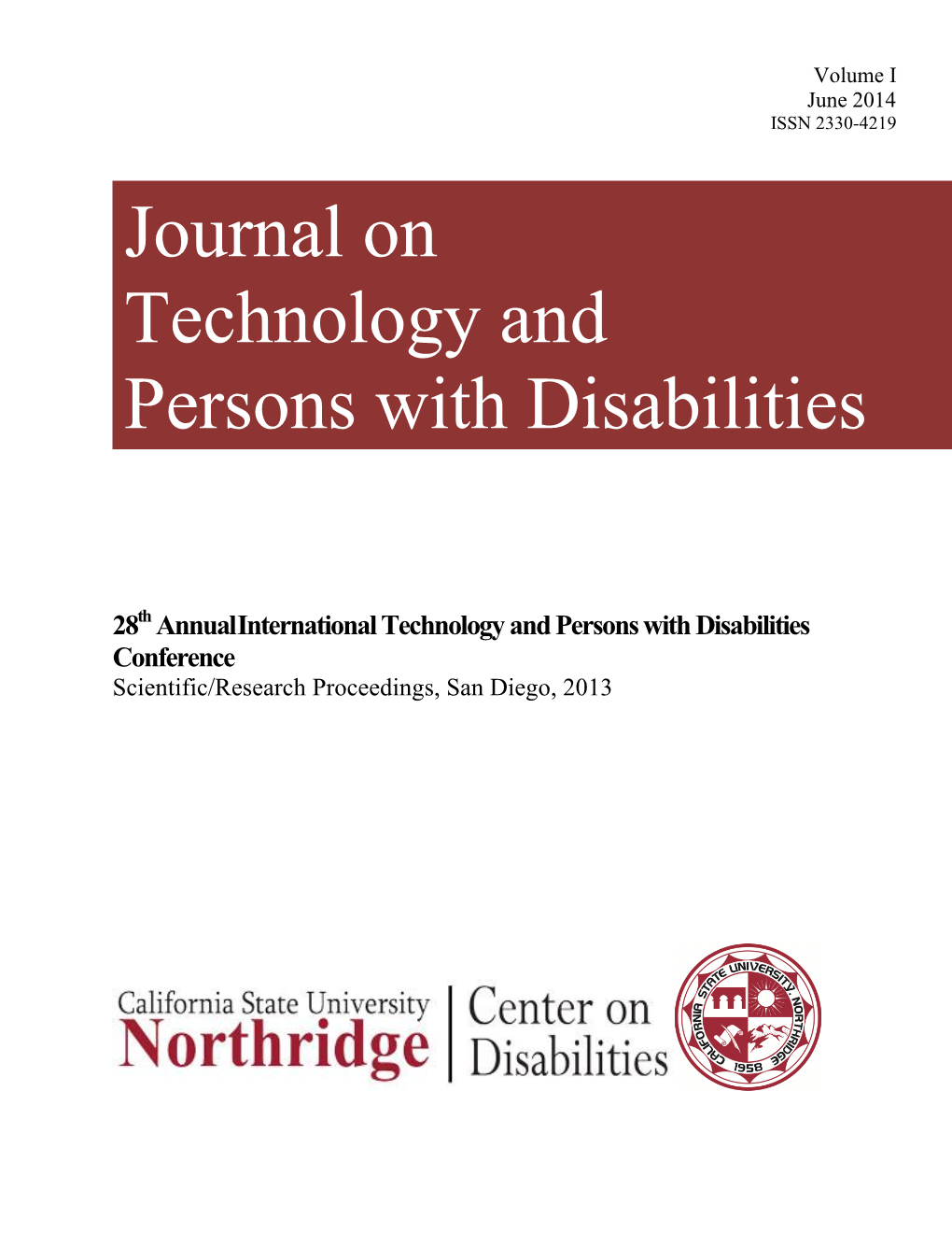 Journal on Technology and Persons with Disabilities, Issue 1