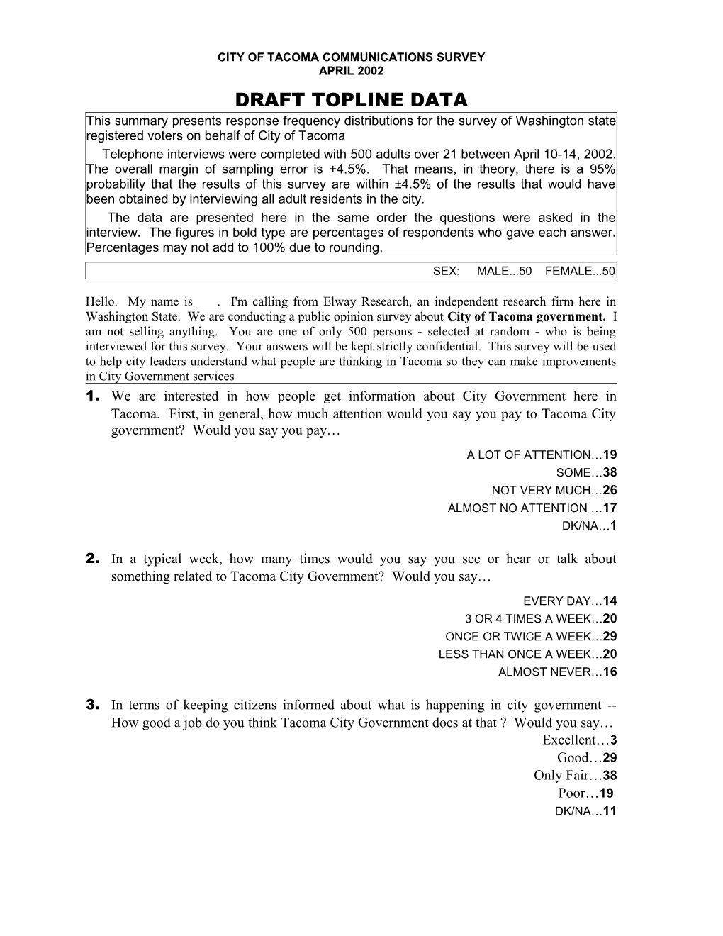 City of Tacoma DRAFT Topline Data Page 7