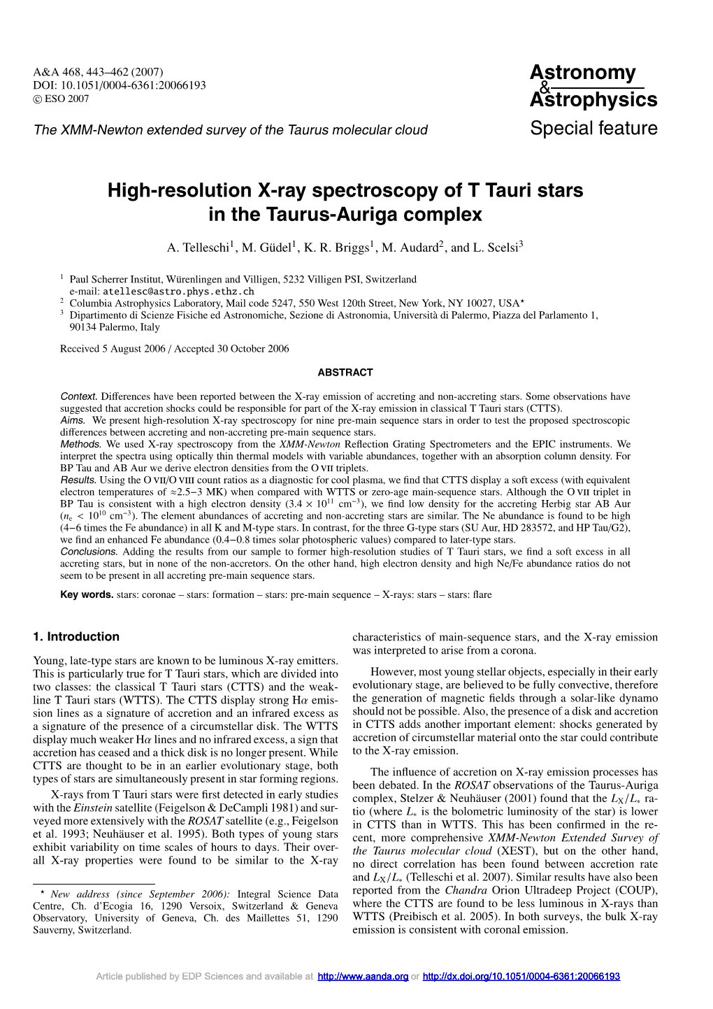 High-Resolution X-Ray Spectroscopy of T Tauri Stars in the Taurus-Auriga Complex