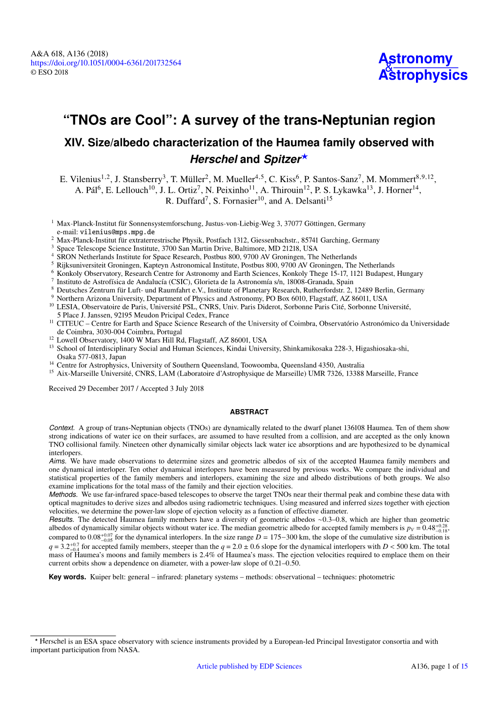 “Tnos Are Cool”: a Survey of the Trans-Neptunian Region XIV