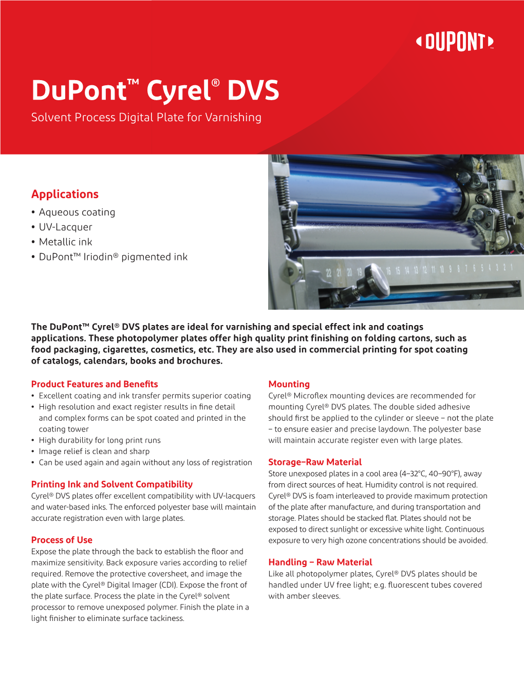 Cyrel® DVS Digital/Analog Varnishing Plate