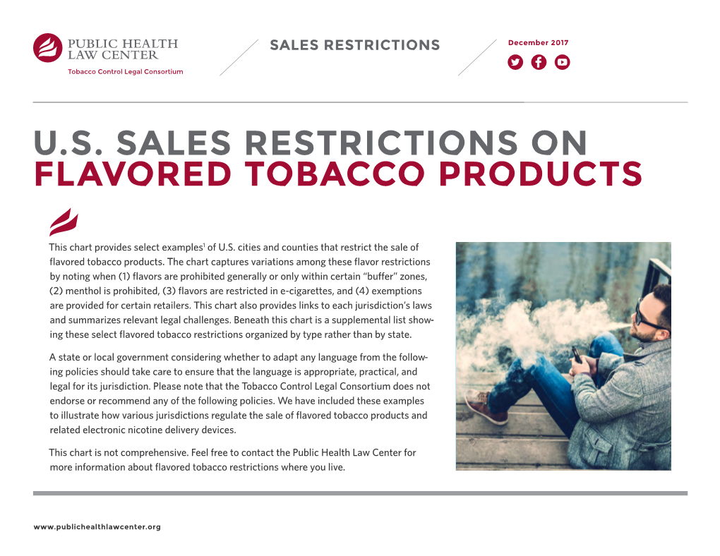 U.S. Sales Restrictions on Flavored Tobacco Products