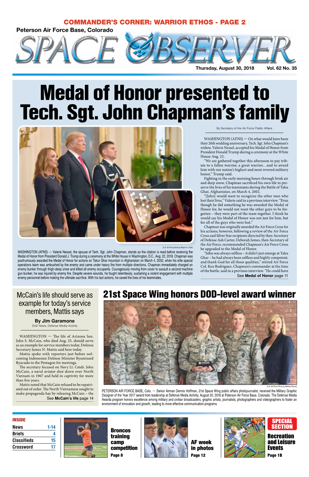 Medal of Honor Presented to Tech. Sgt. John Chapman's Family