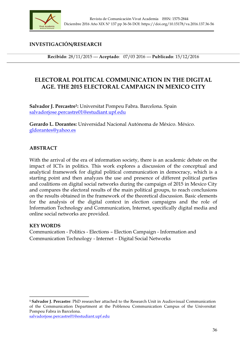 Electoral Political Communication in the Digital Age