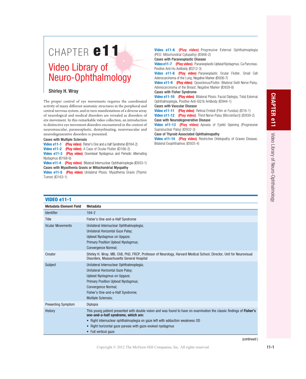 CHAPTER E11 Video Library of Neuro-Ophthalmology