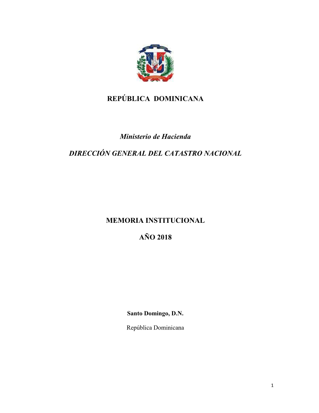 REPÚBLICA DOMINICANA Ministerio De Hacienda DIRECCIÓN