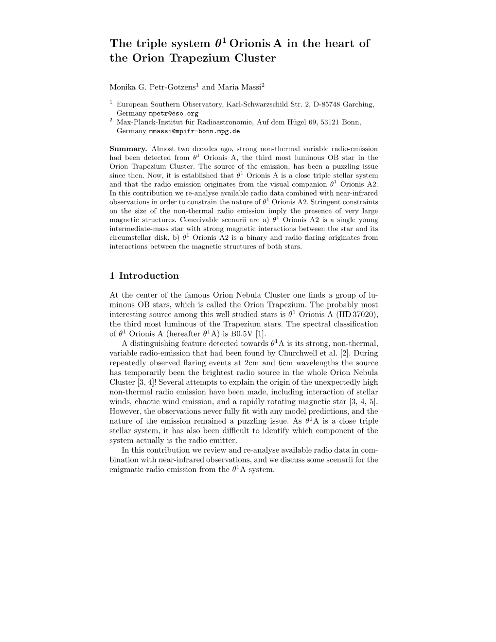 The Triple System Θ1 Orionis a in the Heart of the Orion Trapezium Cluster