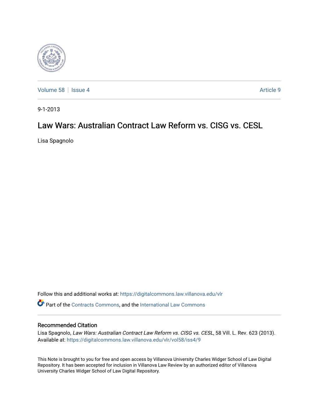 Law Wars: Australian Contract Law Reform Vs. CISG Vs. CESL