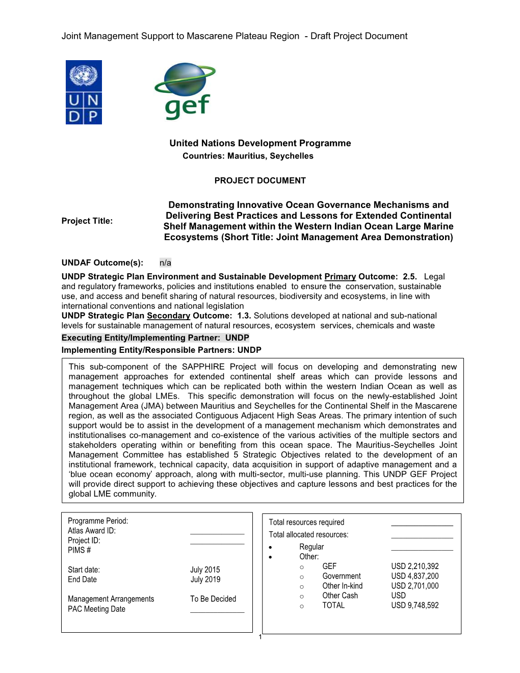 Treaty Concerning the Joint Management of the Continental Shelf in the Mascarene Plateau