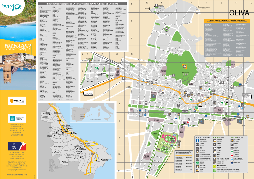 Plànol Oliva Ciutat-Platja