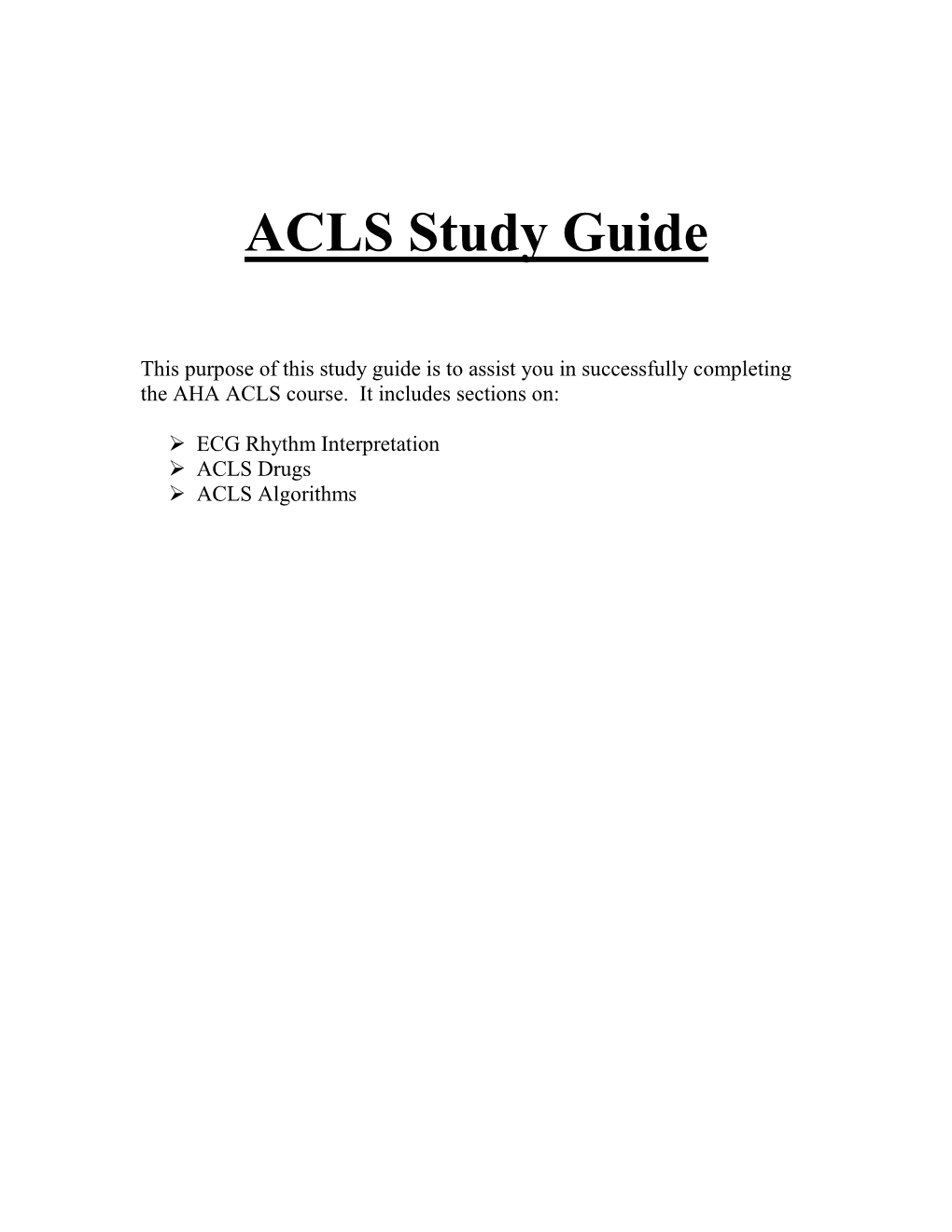 ACLS Study Guide