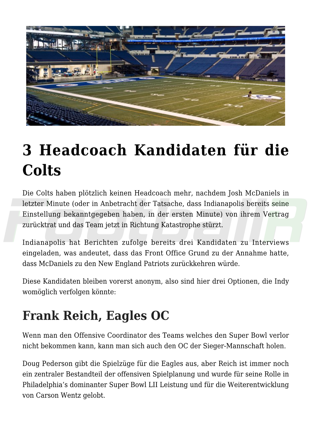 3 Headcoach Kandidaten Für Die Colts