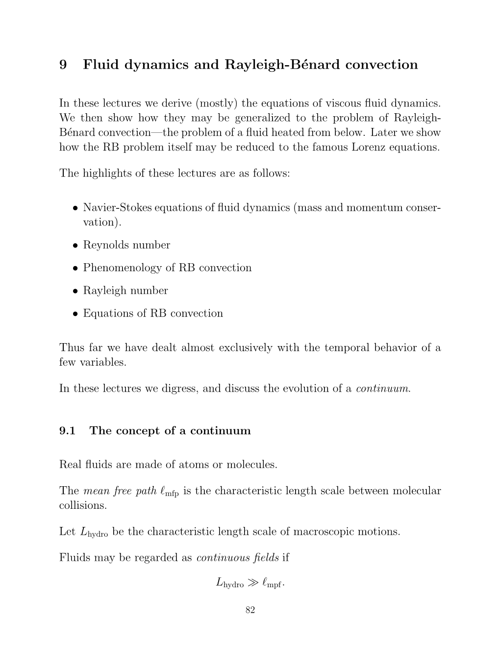 9 Fluid Dynamics and Rayleigh-Bénard Convection