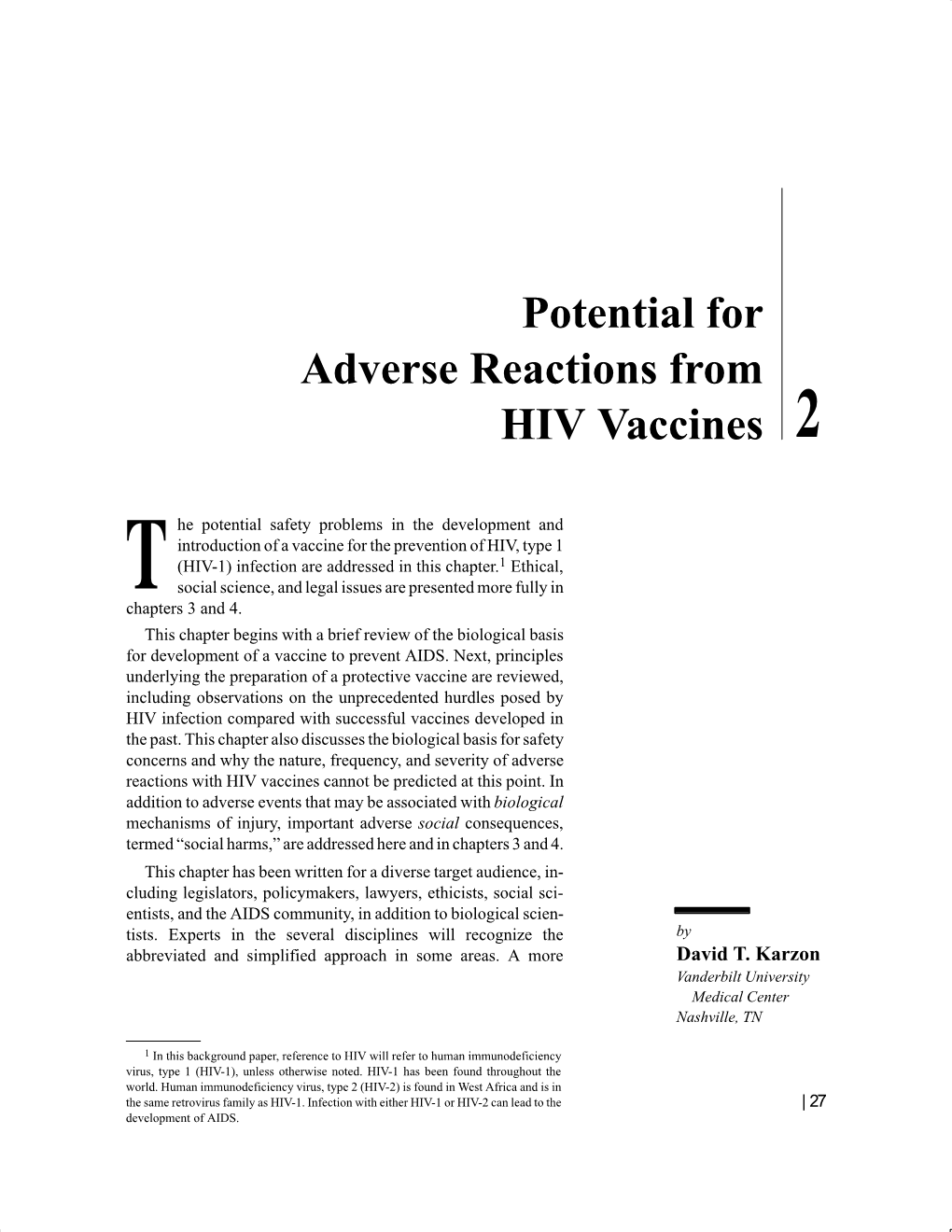 Adverse Reactions to HIV Vaccines: Medical, Ethical, and Legal Issues