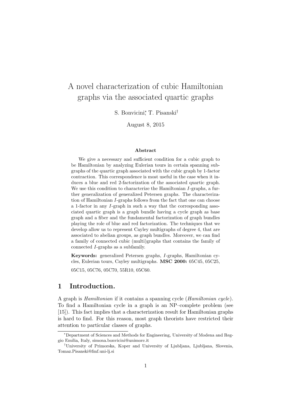 A Novel Characterization of Cubic Hamiltonian Graphs Via the Associated Quartic Graphs