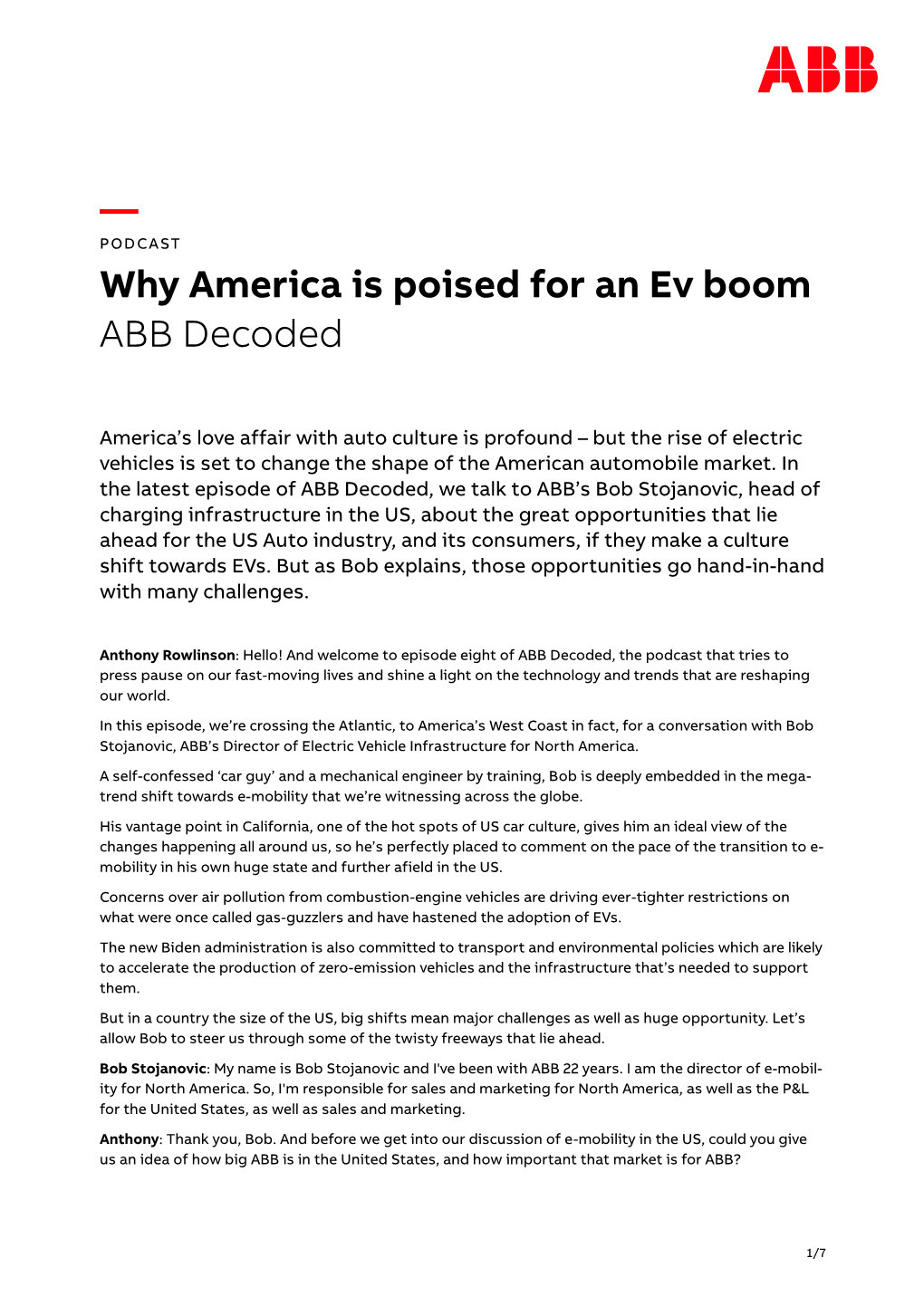 — Why America Is Poised for an Ev Boom ABB Decoded