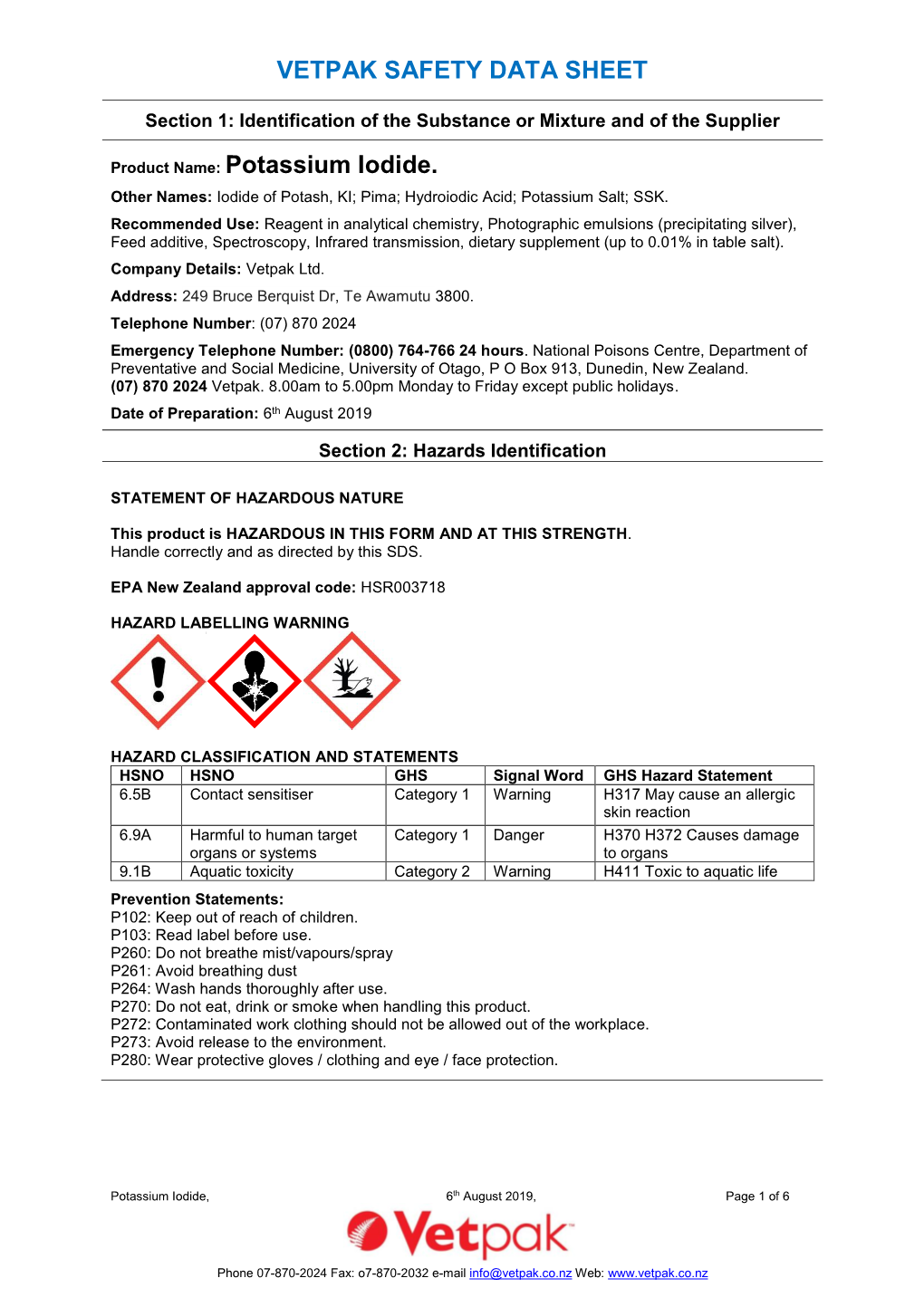 2019 Potassium Iodide