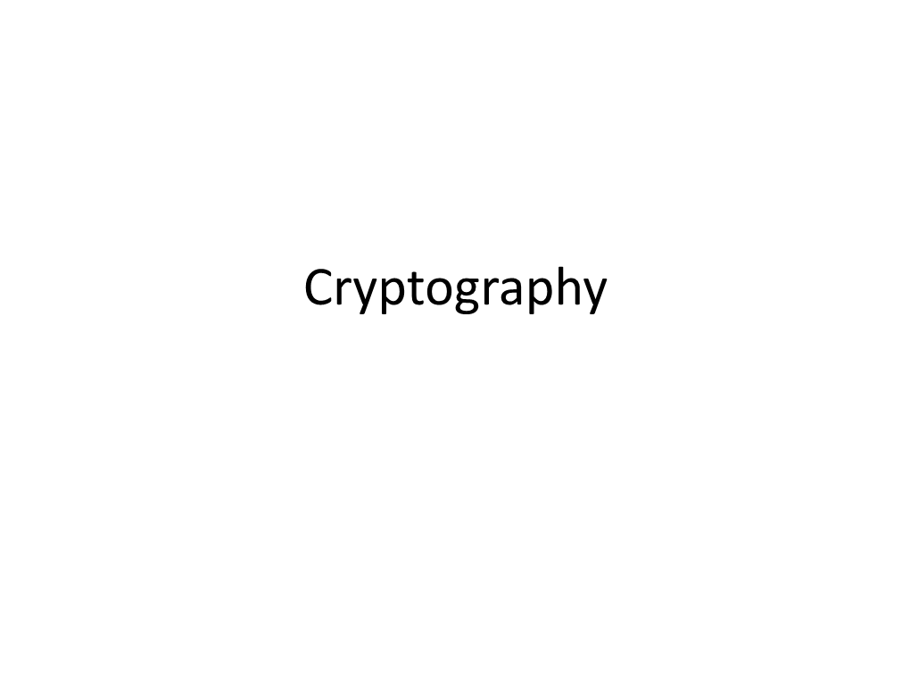 Cryptography the Language of Cryptography