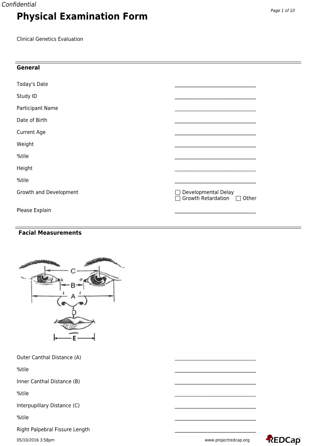 Physical Examination Form