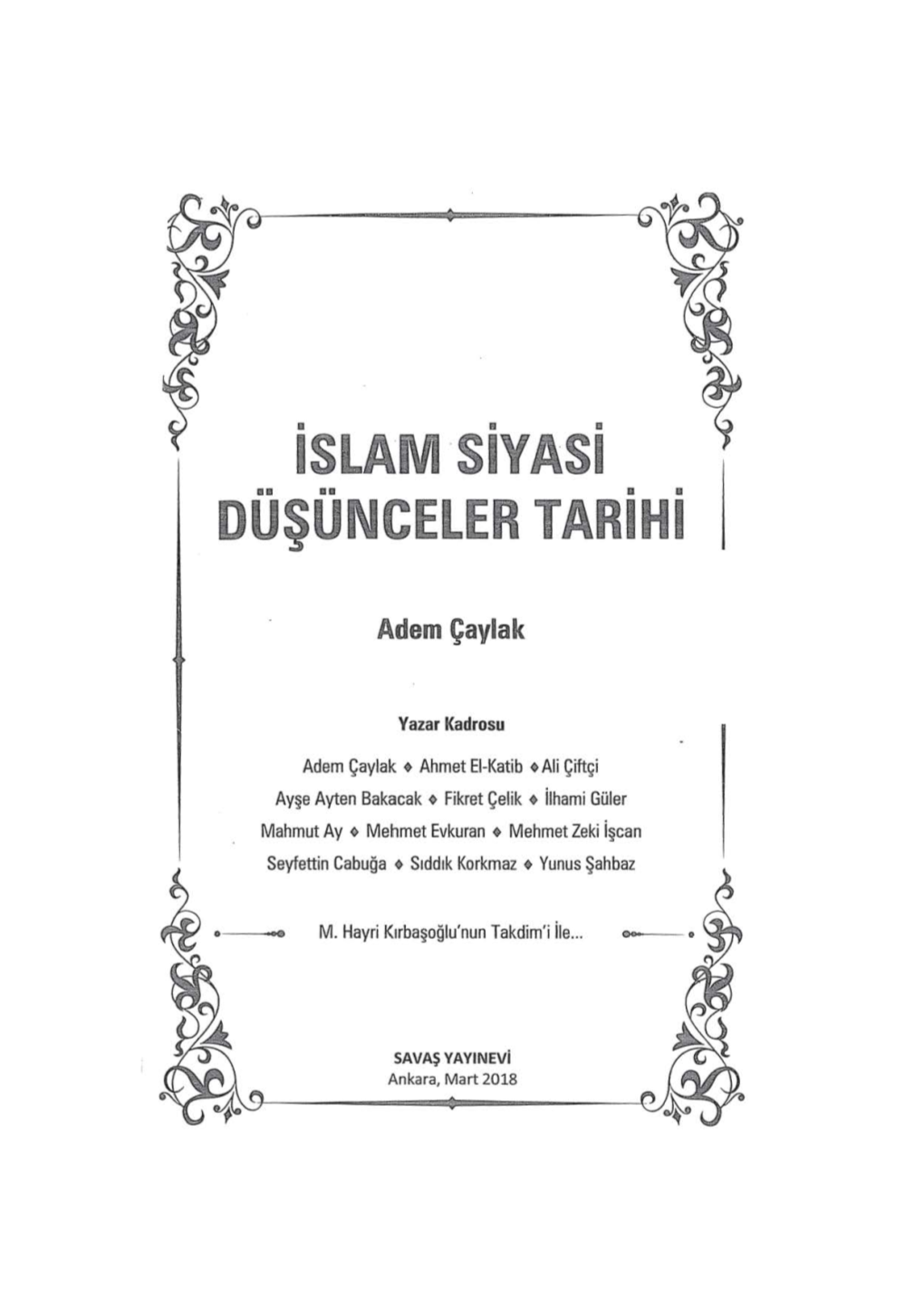 ISLAM -SIYASI •• •• Ll Ll DUŞUNCELER TARIHI