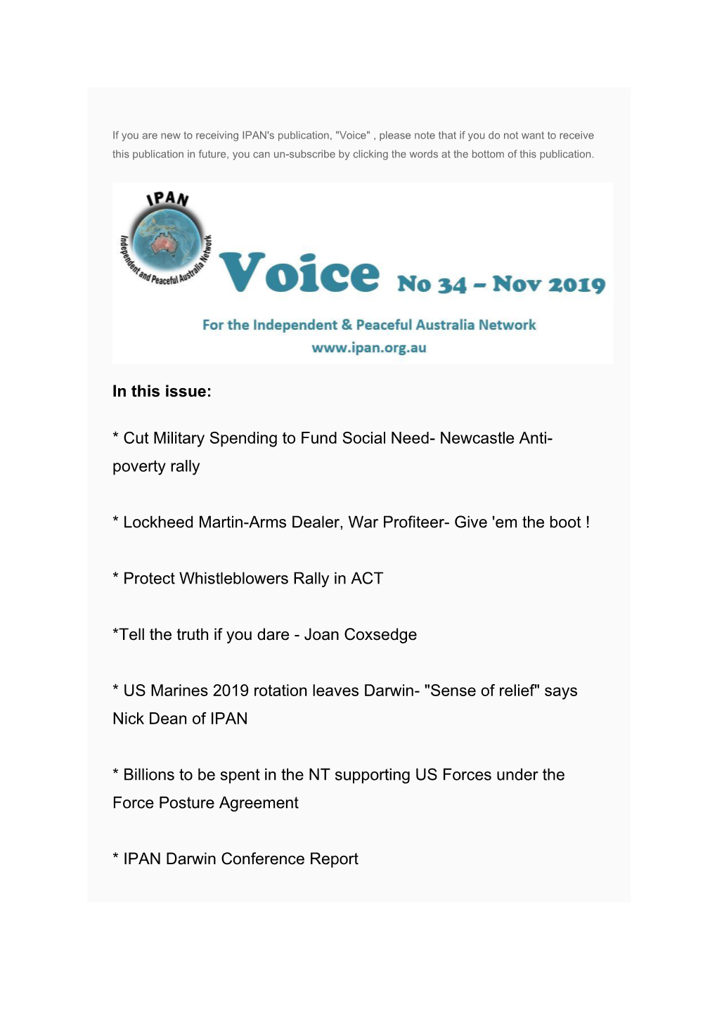 Voice No 34 Nov 2019