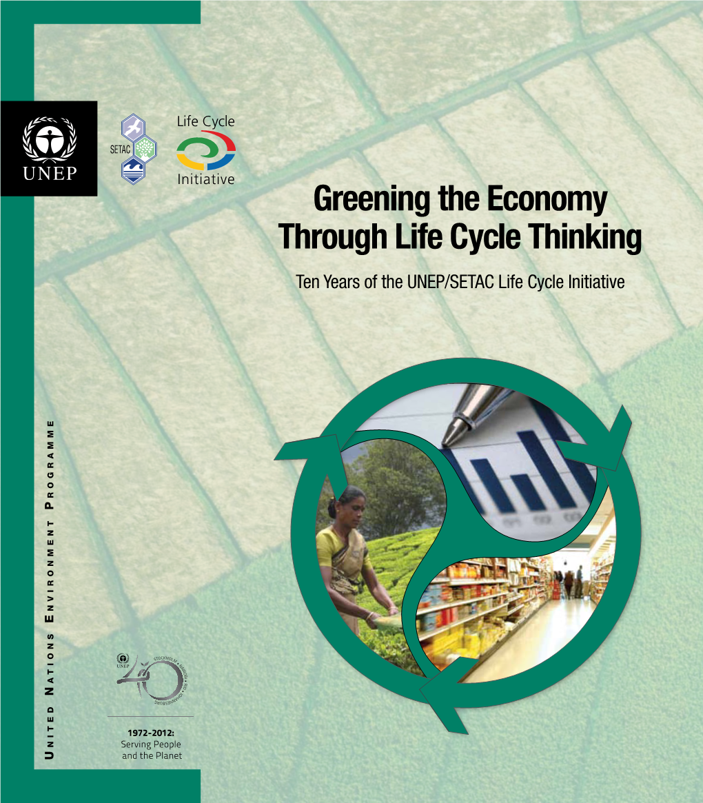Greening the Economy Through Life Cycle Thinking