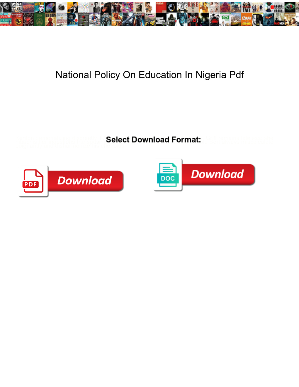 National Policy on Education in Nigeria Pdf