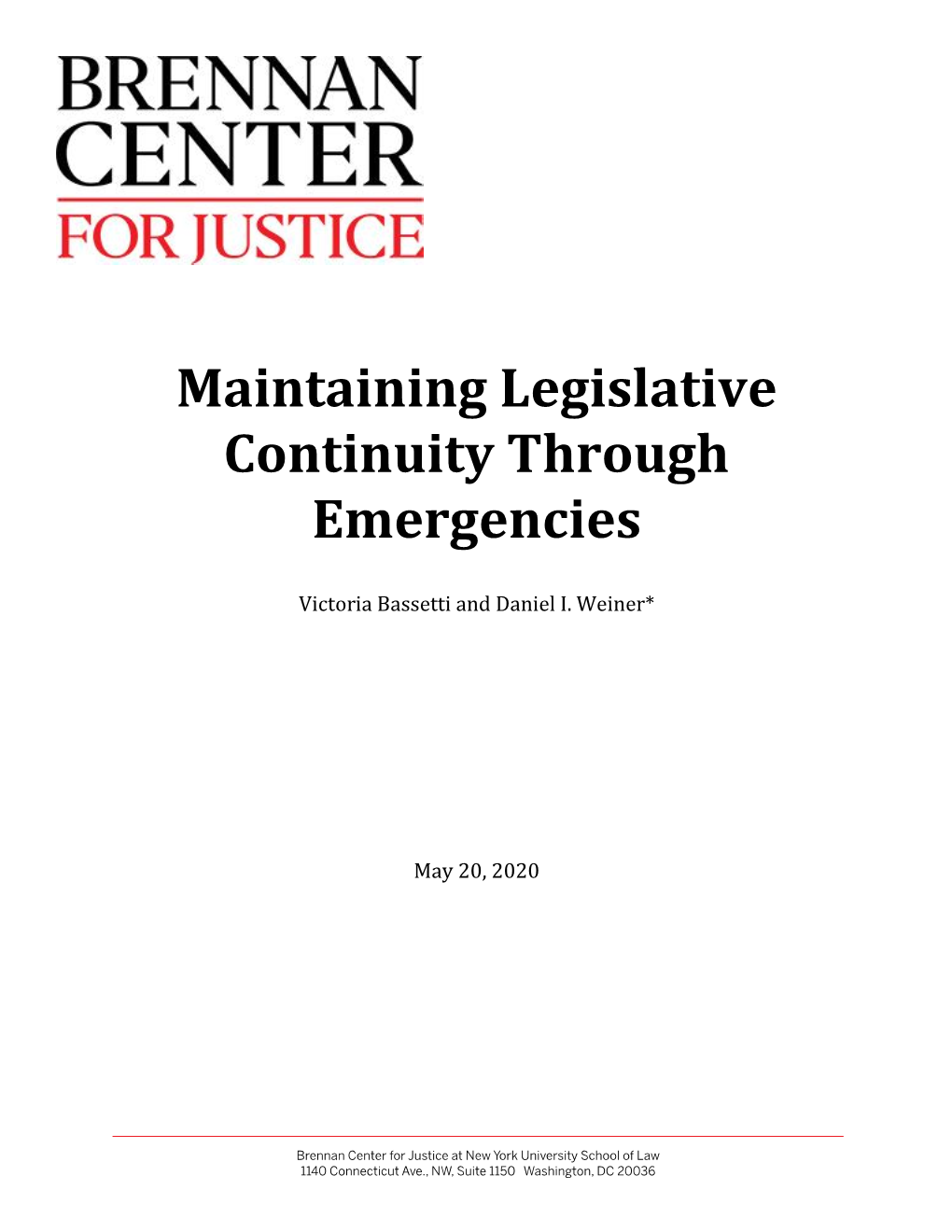 Maintaining Legislative Continuity Through Emergencies