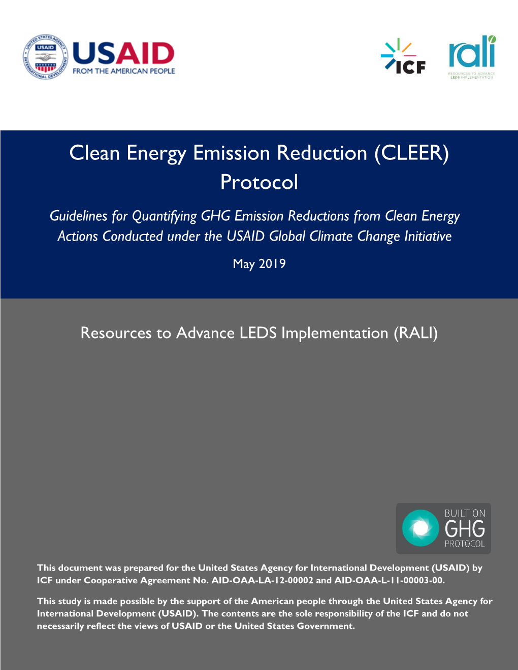 Clean Energy Emission Reduction (CLEER) Protocol