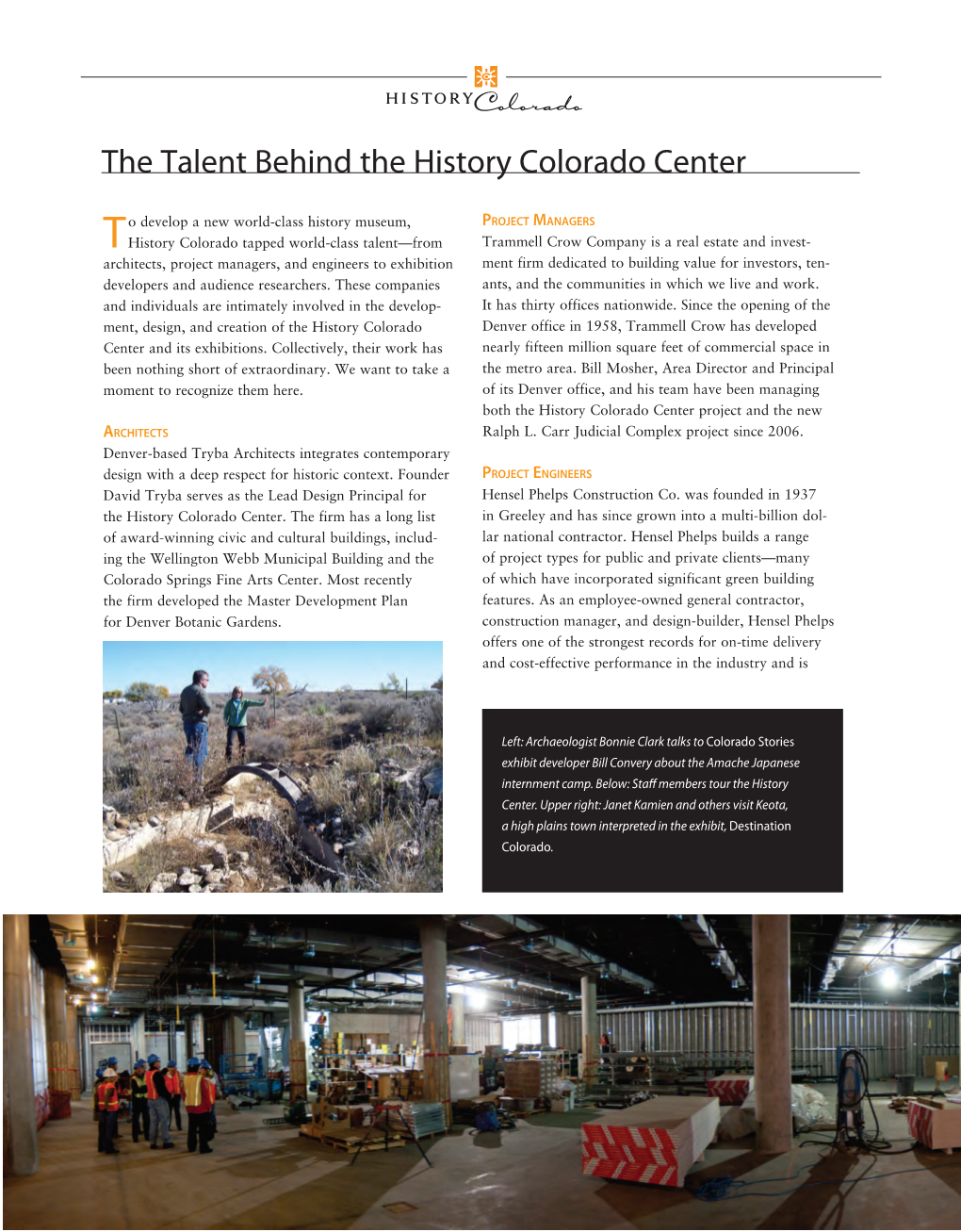 The Talent Behind the History Colorado Center