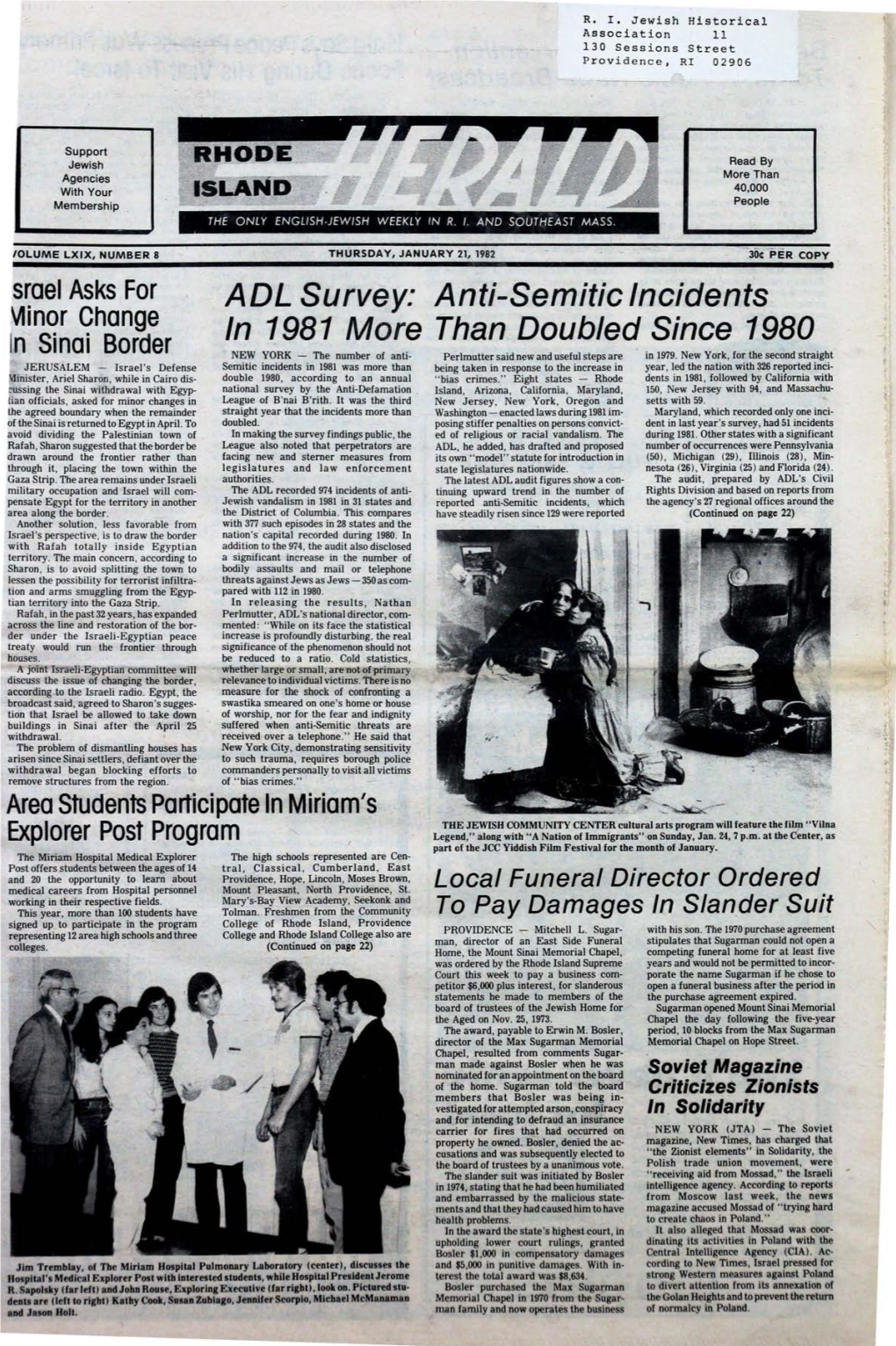 AOL Survey: Anti-Semitic Incidents in 1981 More Than Doubled Since 1980