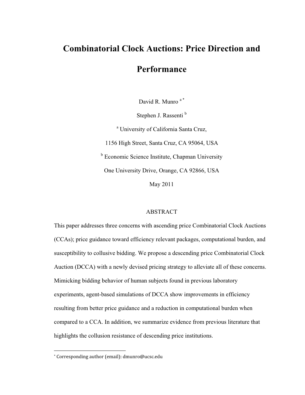 Combinatorial Clock Auctions: Price Direction and Performance