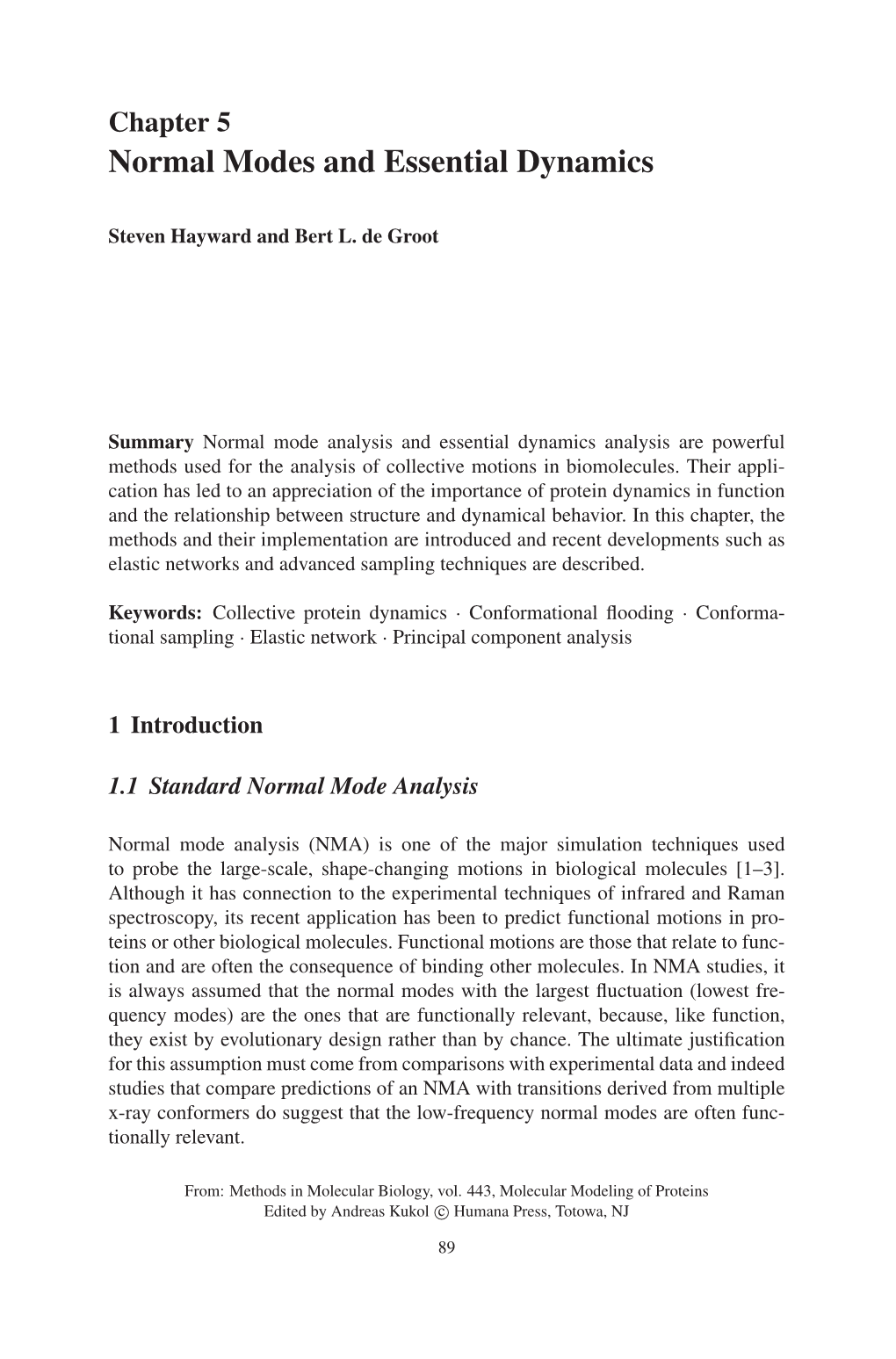 Chapter 5 Normal Modes and Essential Dynamics