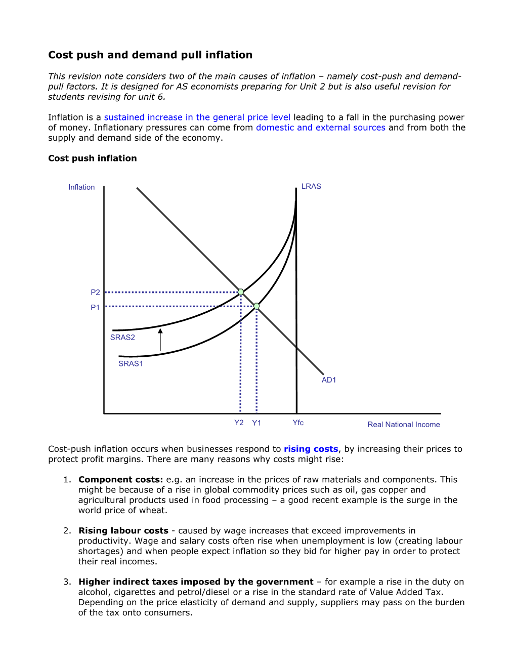 Cost Push and Demand Pull Inflation