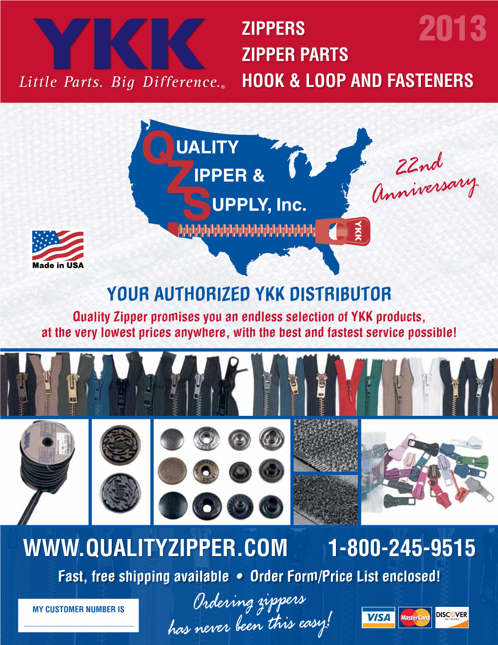 2013 Zipper Parts Hook & Loop and Fasteners