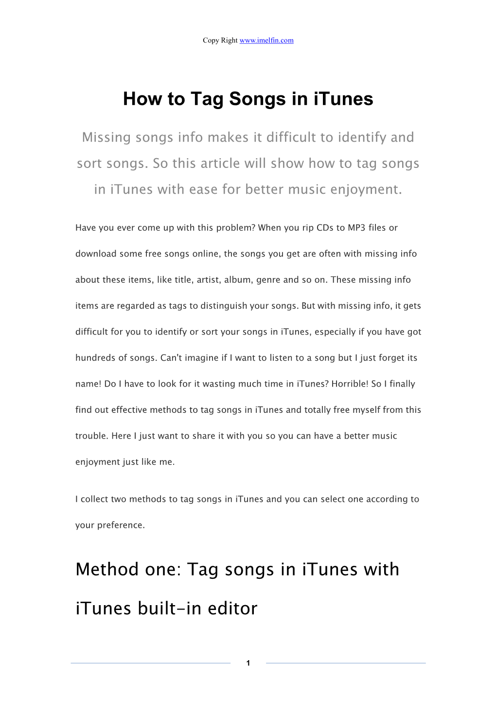 How to Tag Songs in Itunes