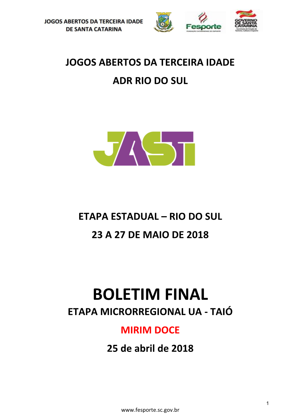 2018 Boletim Final Jasti Mirim Doce.Pdf