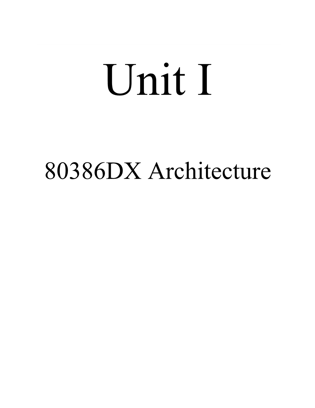 80386DX Architecture