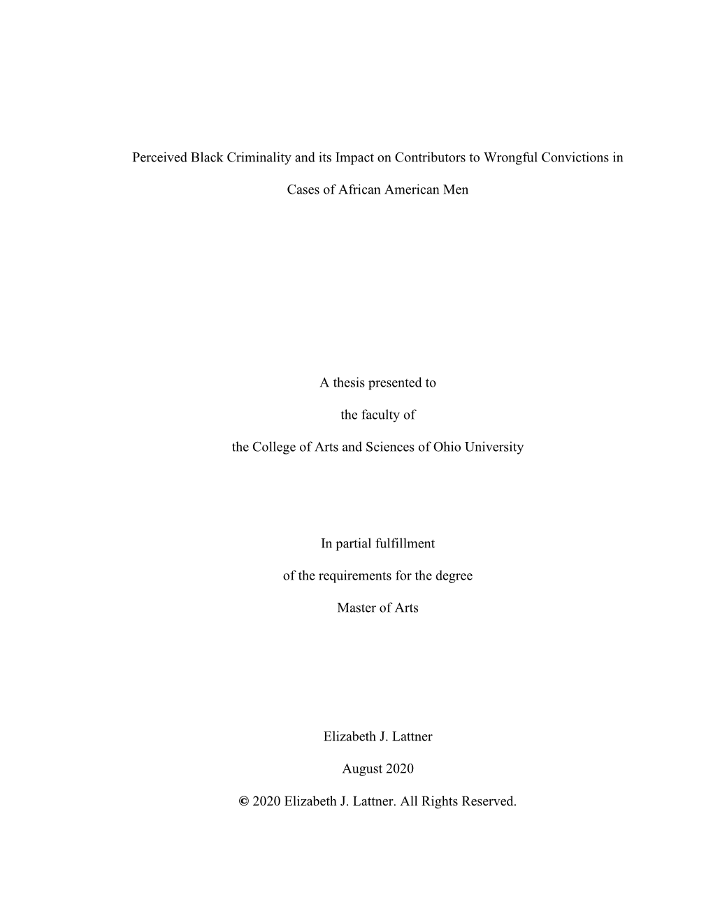 Perceived Black Criminality and Its Impact on Contributors to Wrongful Convictions In